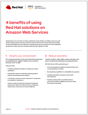 4 benefits of using Red Hat solutions on Amazon Web Services