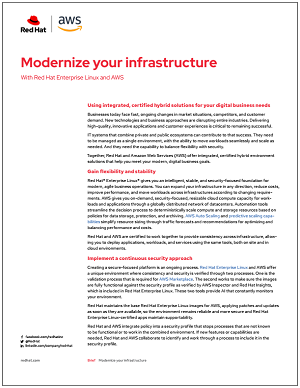 Modernize your IT infrastructure with Red Hat and AWS