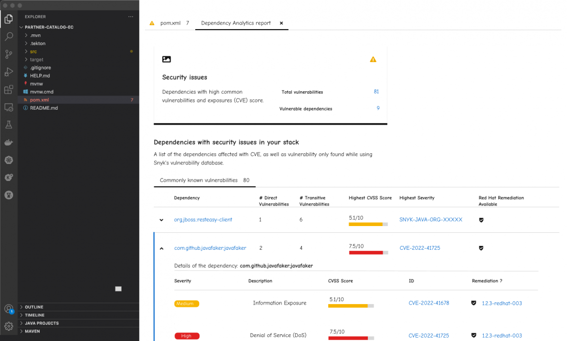 Image 1: Analyze and fix security vulnerabilities from the IDE