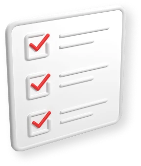 checklist graphic with red check marks