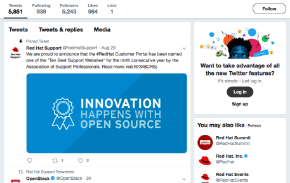 Red Hat Support su Twitter