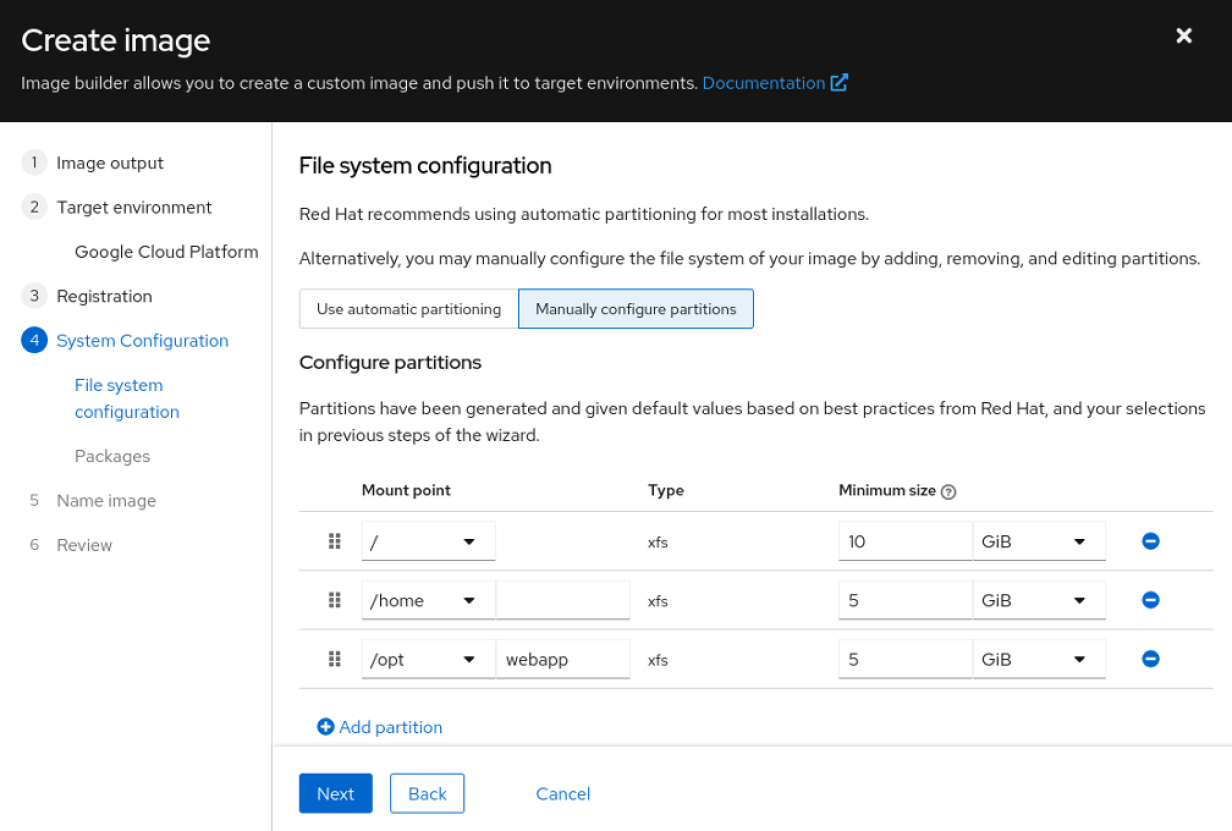 File system configuration