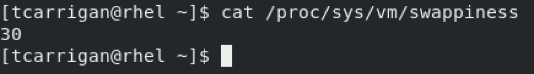 output of cat /proc/sys/vm/swapiness 